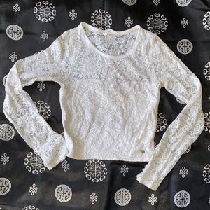 Long Sleeve Lace Crop Top